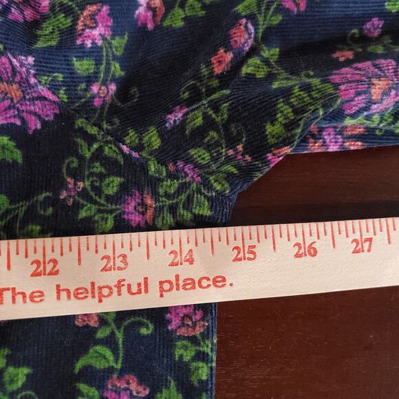 Vtg Basic Editions 90s Y2K Fine Wale Corduroy Floral Pearl Snap Shirt Jacket 1X - Picture 10 of 11